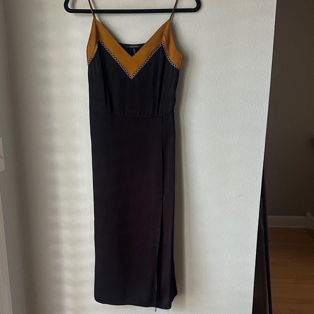 Scotch & Soda Black and Tan Midi Dress